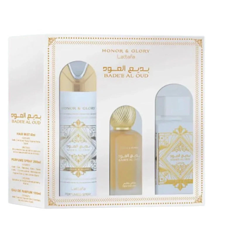 SET BADEE AL OUD HONOR & GLORY 3 PIEZAS EDP