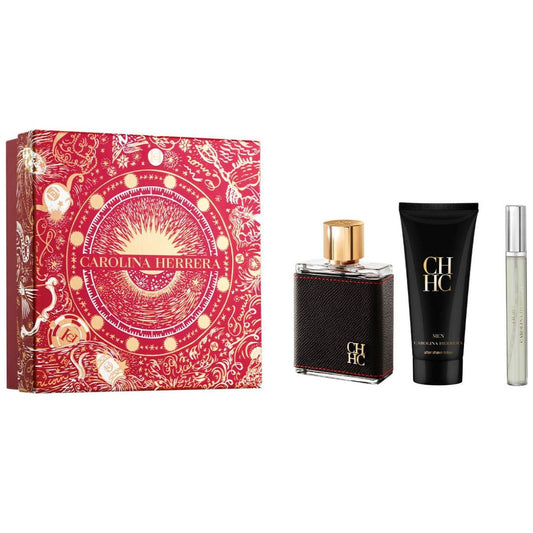 SET CH MEN DE CAROLINA HERRERA .PERFUME 100 ML EDT+AFTER SHAVE 100 ML + PERFUMERO 10 ML