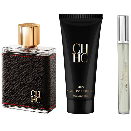 SET CH MEN DE CAROLINA HERRERA .PERFUME 100 ML EDT+AFTER SHAVE 100 ML + PERFUMERO 10 ML