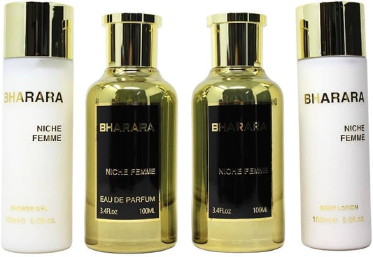 SET BHARARA NICHE FEMME X 4 PZ BODY LOTION + AFTER SHAVE + SHOWER GEL + PERFUME