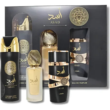 SET ASAD PARA HOMBRE X 3 PIEZAS AEROSOL+PERFUME CABELLO +PERFUME 100 ML