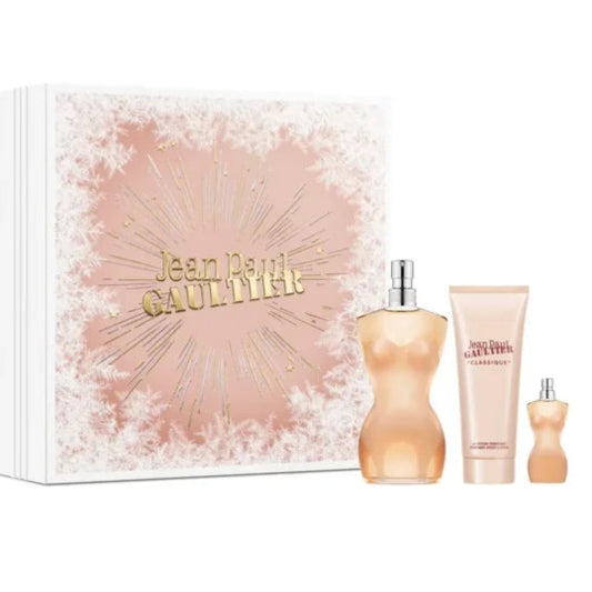 SET JEAN PAUL GAULTIER  POR 3 PIEZAS MUJER (CAJA METALICA)