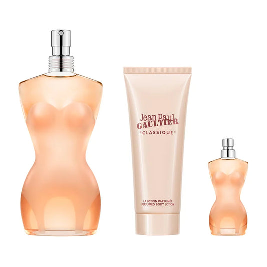 SET JEAN PAUL GAULTIER  POR 3 PIEZAS MUJER (CAJA METALICA)