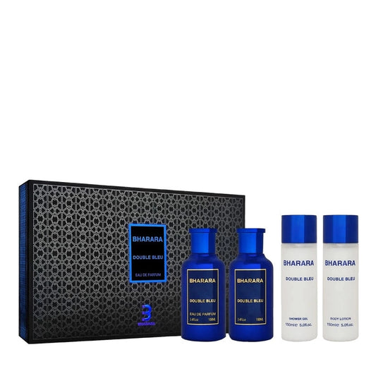 SET BHARARA DOBLE BLUE X 4 PZ BODY LOTION 150 ML + AFTER SHAVE + SHOWER GEL + PERFUME