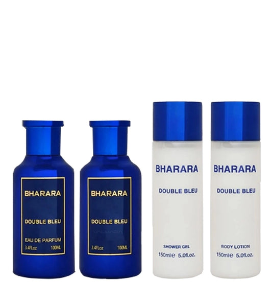 SET BHARARA DOBLE BLUE X 4 PZ BODY LOTION 150 ML + AFTER SHAVE + SHOWER GEL + PERFUME