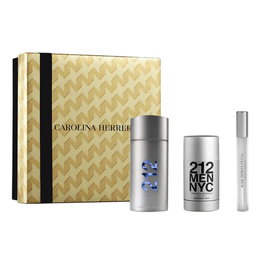 SET 212 MEN X3 PZ PERFUME 100 ML + DESODORANTE STICK+PERFUMERO 10 ML