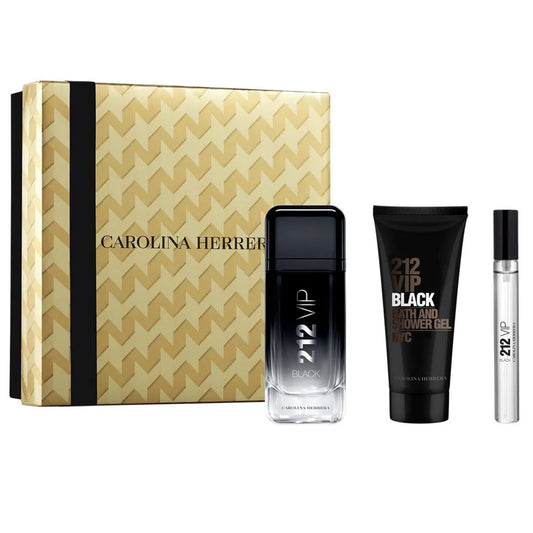 SET 212 VIP BLACK X 3 PZ PERFUME 100 ML + SHOWER GEL 100 ML + PERFUMERO 10 ML