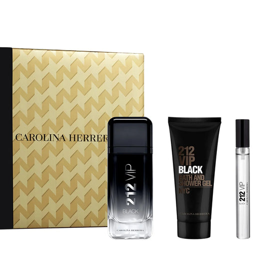 SET 212 VIP BLACK X 3 PZ PERFUME 100 ML + SHOWER GEL 100 ML + PERFUMERO 10 ML